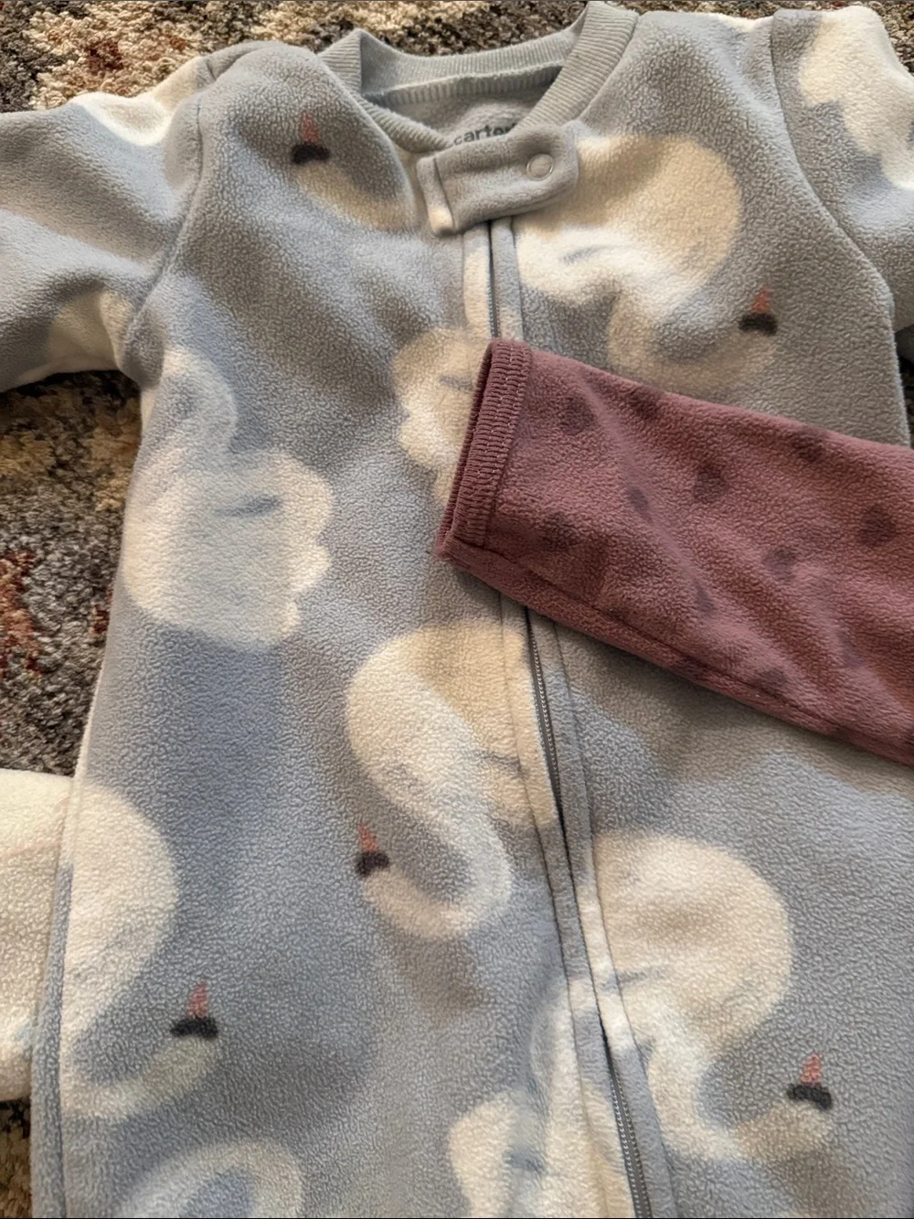 Carter's 6 month fleece 2 way zip-up haul